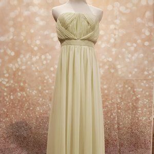 NWT After Six Full Length Strapless Chiffon Dress